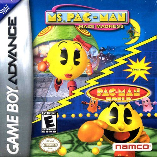 The coverart image of  2 in 1 - Ms. Pac-Man - Maze Madness & Pac-Man World 