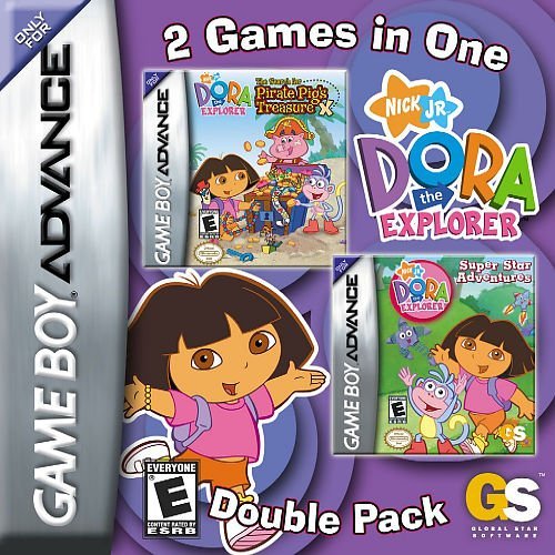 The coverart image of  2 in 1 - Dora the Explorer - Pirate Pig's Treasure & Super Star Adventures 