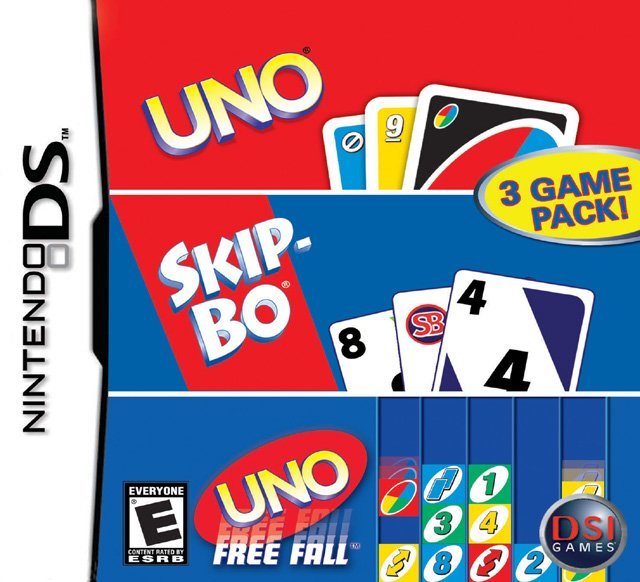 The coverart image of Uno - Skip-Bo - Uno Free Fall (3 Game Pack) 