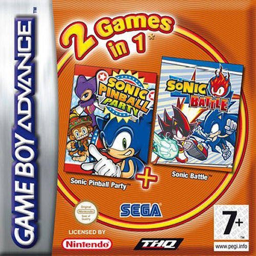 The coverart image of 2 in 1 - Sonic Pinball Party & Sonic Battle 